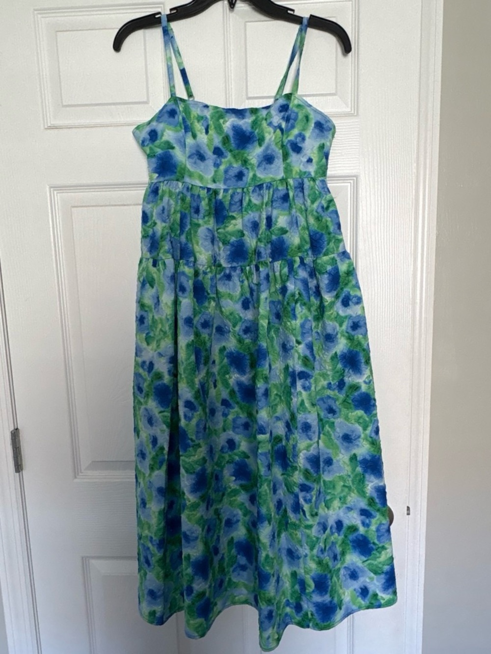 Monki Blue & Green Floral Tiered Sundress